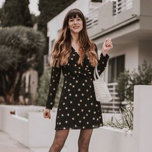 & Other Stories Metallic Leaf Wrap Dress